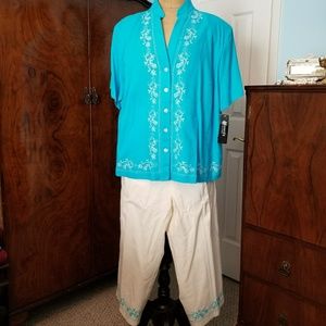 Two piece top and crop pant